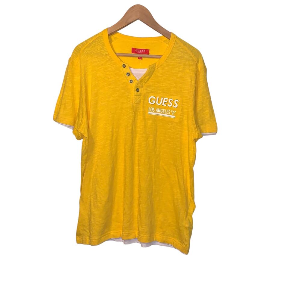 Guess yellow mens shirt size XL